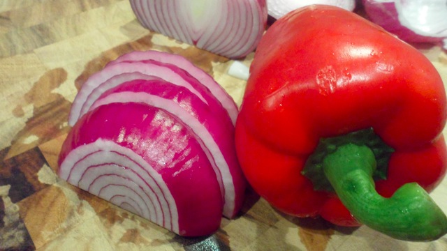 Red Onion and Red Pepper