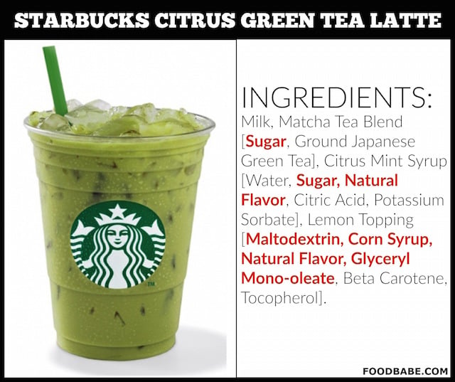 Starbucks Citrus Green Tea Latte Ingredients