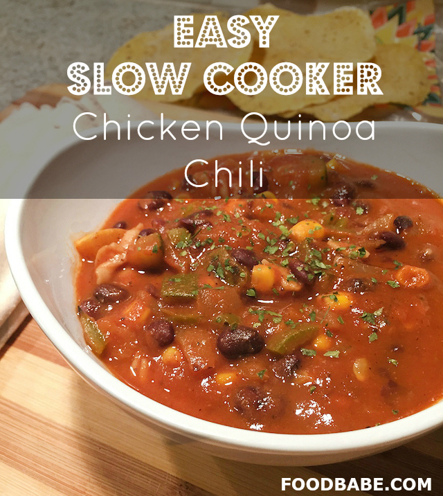 Easy Slow Cooker Chicken Quinoa Chili Recipe