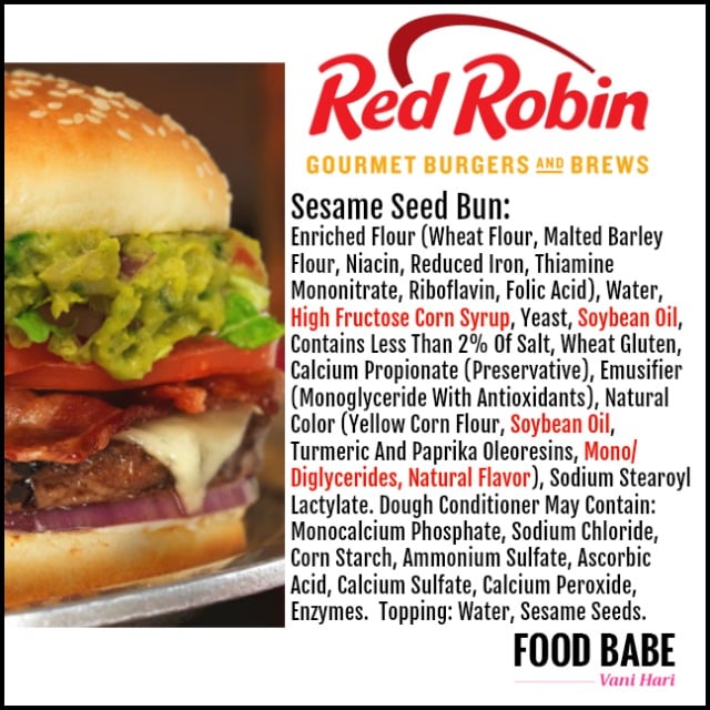 Red Robin Menu Calorie Chart
