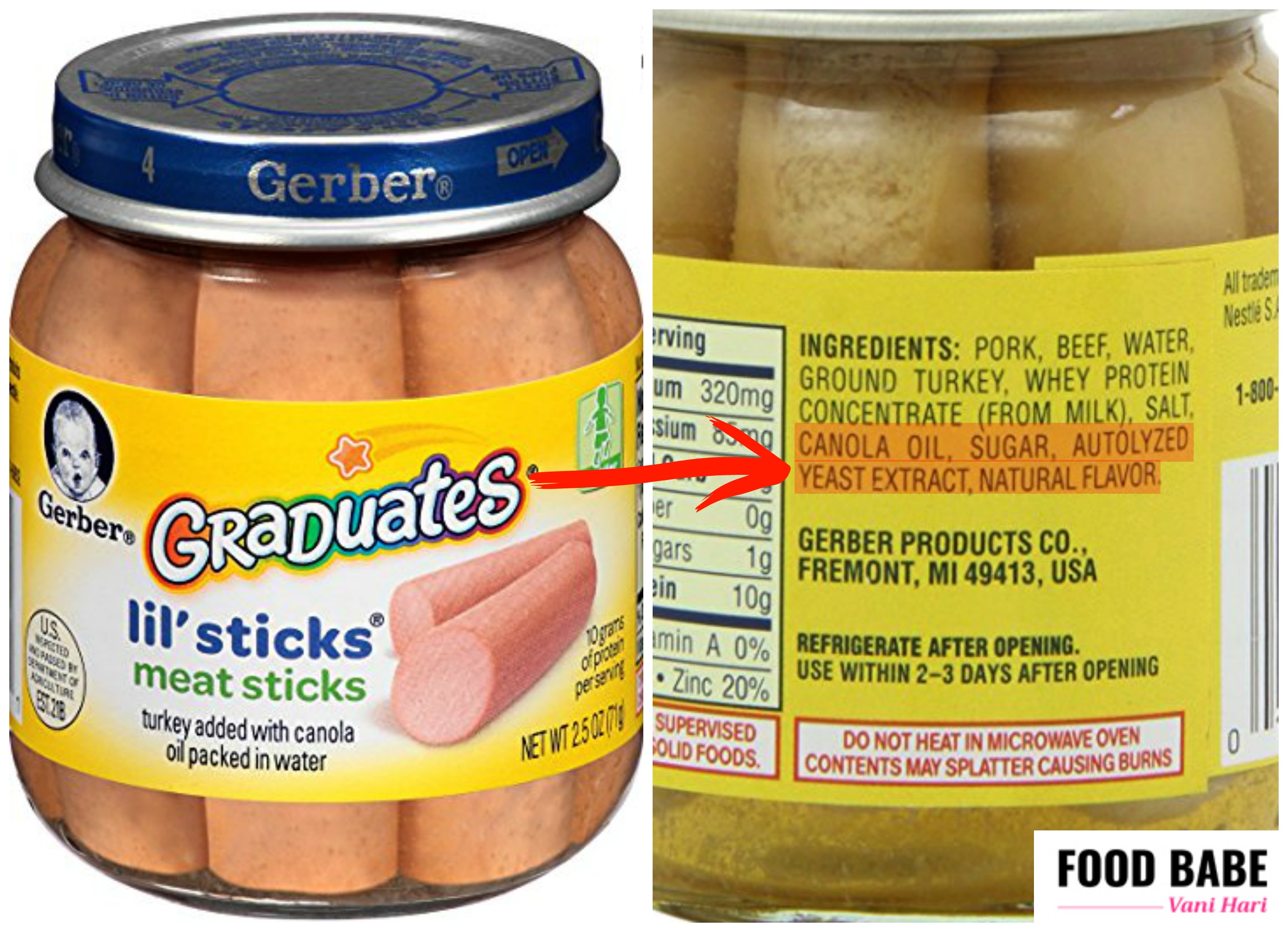 Gerber Baby Food Ingredient Label