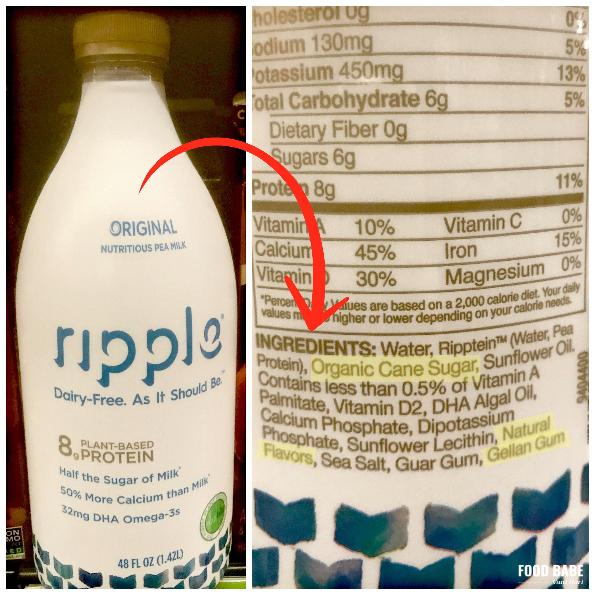 Ripple Pea Milk Nutrition Facts - NutritionWalls