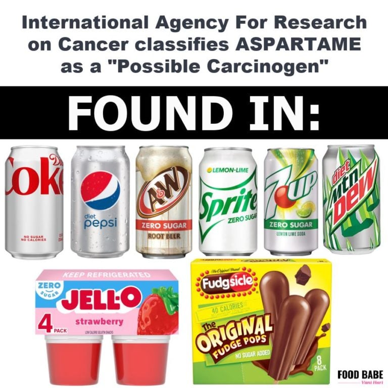Aspartame in Diet Coke classified a Possible Carcinogen (found on 1000’s of food products!)