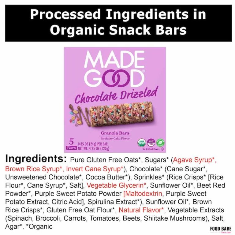 Organic snack bars are full of processed ingredients (Is there a healthy snack bar brand?)